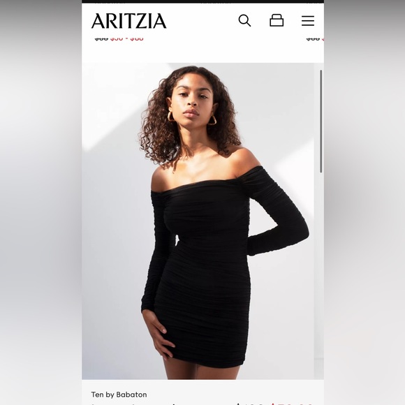 Aritzia Ten by Babaton Luxor Longsleeve Dress in Black - Picture 5 of 5